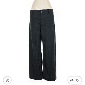 Maeve Anthropologie Colette crop linen black pants